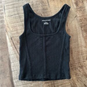 American Eagle Black Ribbed Tank Top